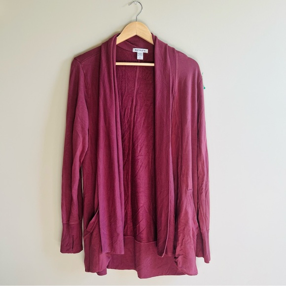 ATHLETA Pranayama Restore Wrap Size Large Pink Open Front Cardigan Athleisure - Picture 1 of 9